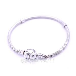 Authentic PANDORA Bracelet with Heart Clasp